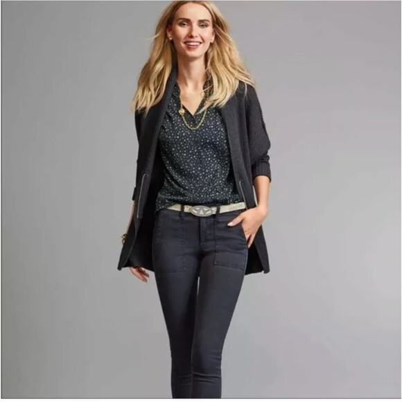 CAbi Cosmo Oversized Zip Cardigan in Galaxy Gray Style 3366 Small - Picture 1 of 4
